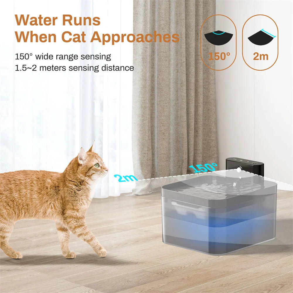 Automatic Cat Water Fountain Wireless Pet Water Dispenser For Dog Cat