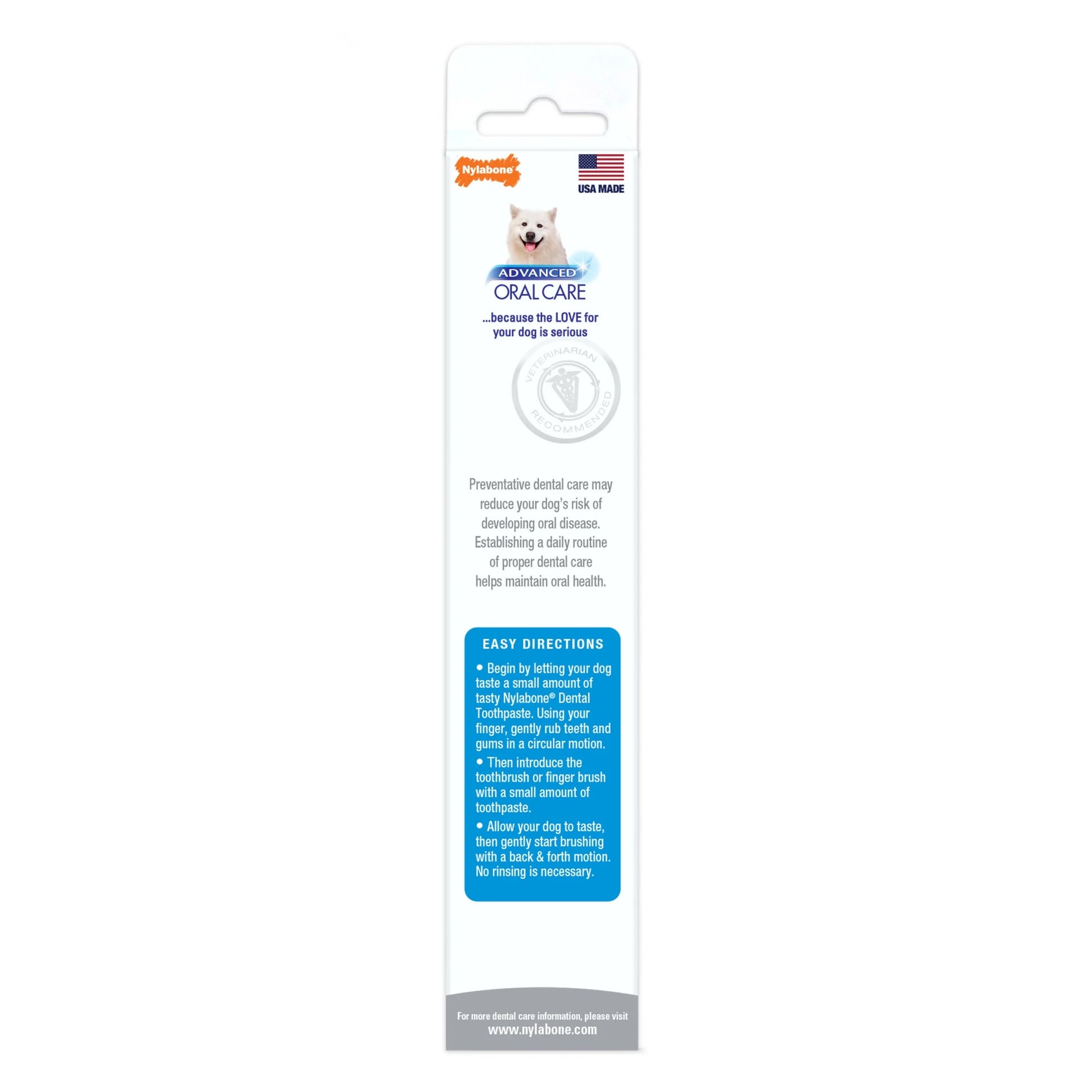 Advanced Oral Care Tartar Control Dog Toothpaste Original 2.5 Ounce (1 Count)